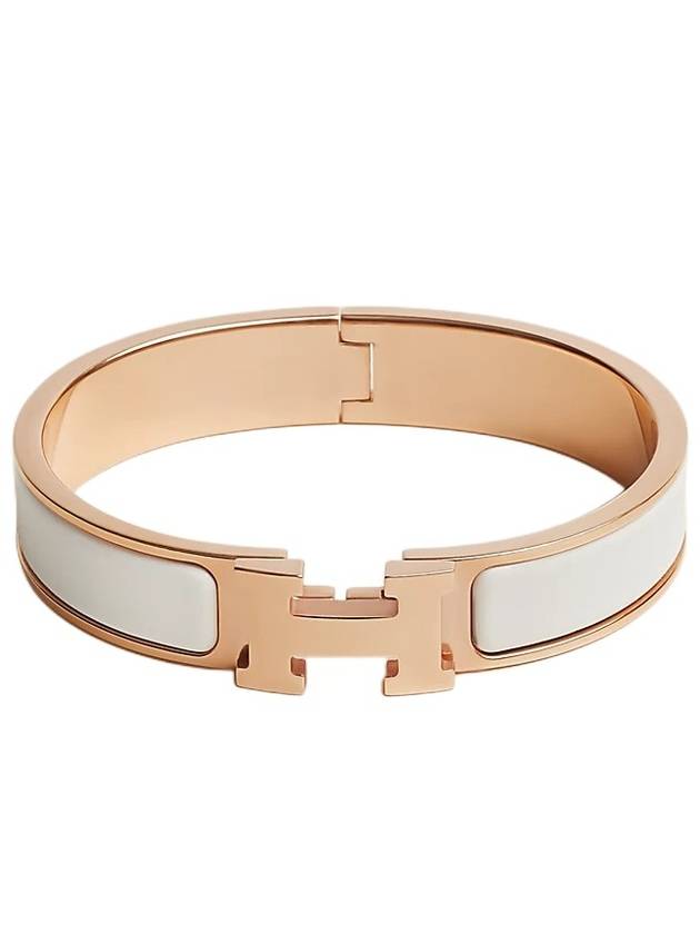 Clic H Bracelet Rose Gold Blanc - HERMES - BALAAN 2