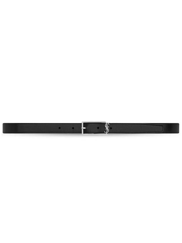 New Cassandre Buckle Leather Belt Black - SAINT LAURENT - BALAAN 2