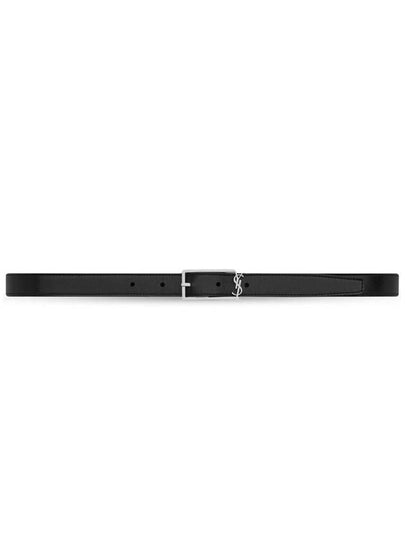 New Cassandre Buckle Leather Belt Black - SAINT LAURENT - BALAAN 2