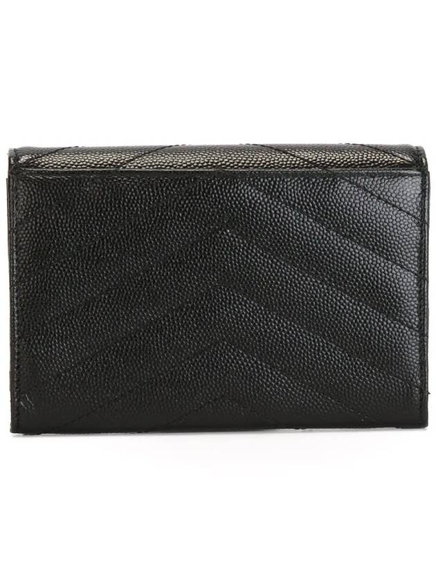 Monogram Envelope Small Half Wallet Black Gold - SAINT LAURENT - BALAAN 4