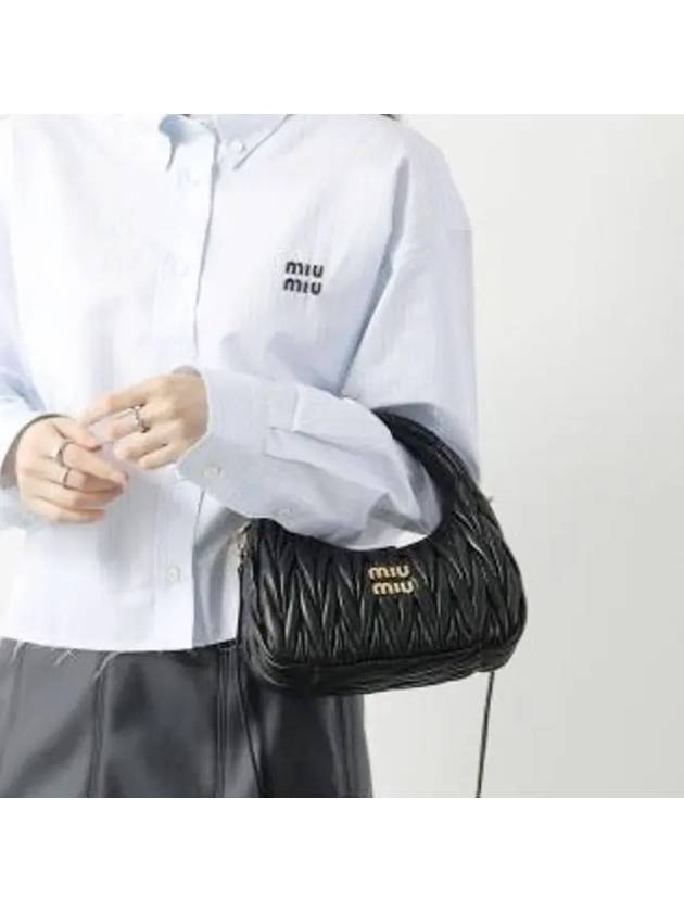 Wander Matelasse Nappa Leather Shoulder Bag Black - MIU MIU - BALAAN 6