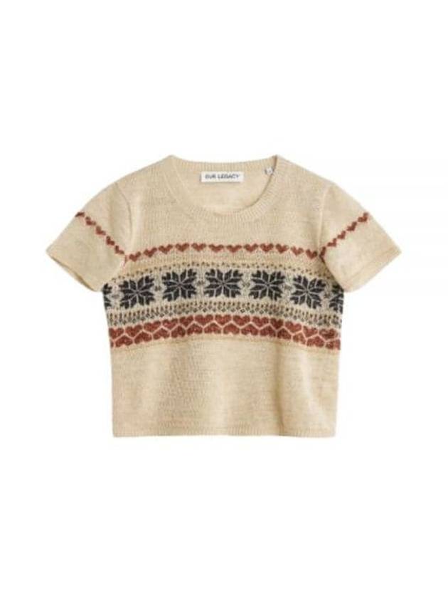 Fairisle Hemp Cropped Knit Top Beige - OUR LEGACY - BALAAN 2