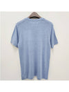 24SS ZEWEL Linen Logo Short Sleeve T-Shirt Blue Silver TS0001FB A1N10E BUSI - ISABEL MARANT ETOILE - BALAAN 2
