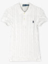 Embroidered Logo Slim Fit Knit Polo Shirt White - POLO RALPH LAUREN - BALAAN 3