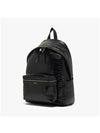 Crocodile Effect Logo Leather Backpack Black - SAINT LAURENT - BALAAN 4