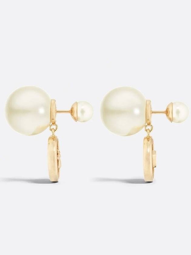 Dior Tribales Earrings Gold Finish Metal White Le - DIOR - BALAAN 3