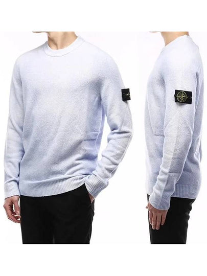 Wappen Patch Handspray Cotton Knit Top Sky Blue - STONE ISLAND - BALAAN 2