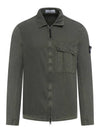 Old Treatment Garment Dyed Overshirt Jacket Dark Green - STONE ISLAND - BALAAN 1