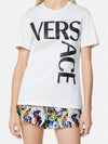 Logo Print Short Sleeve T-Shirt White - VERSACE - BALAAN 3