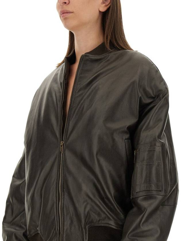 Salvatore Santoro Leather Bomber Jacket - SALVATORE SANTORO - BALAAN 4