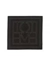 Embroidered Monogram Silk Scarf Black - TOTEME - BALAAN.