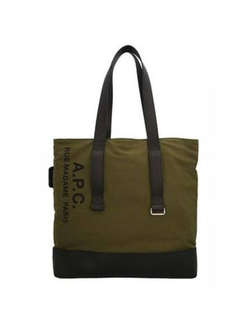 Sense Logo Print Canvas Tote Bag Green - A.P.C. - BALAAN 1