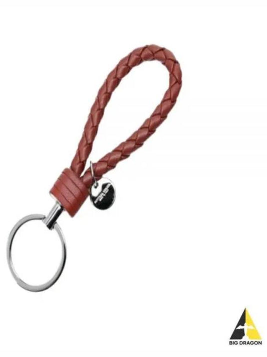 Intrecciato Leather Key Ring Brown - BOTTEGA VENETA - BALAAN 2