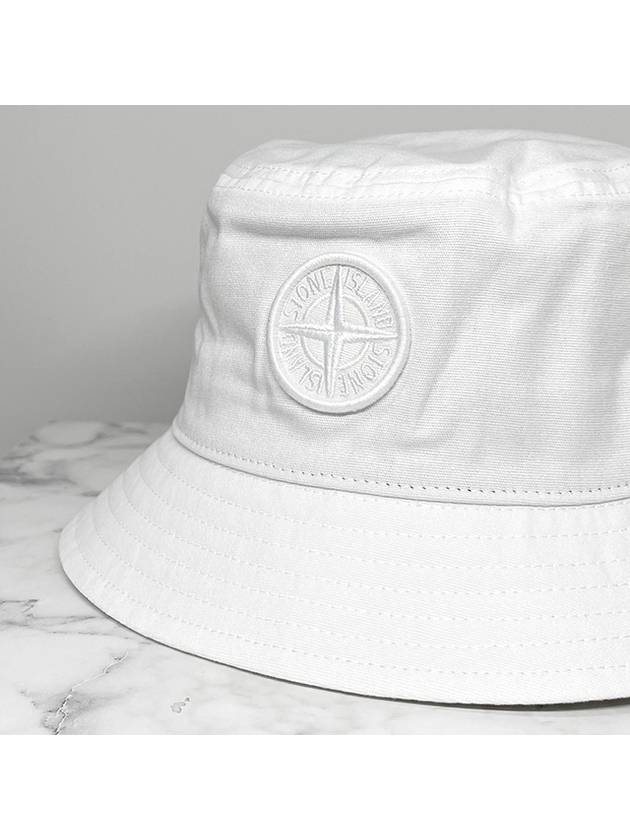 Kids Logo Patch Bucket White - STONE ISLAND - BALAAN 5