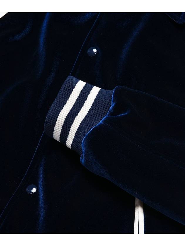 Velvet Varsity Bomber Jacket Blue - ROLLING STUDIOS - BALAAN 6