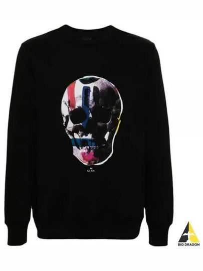 Skull Print Cotton Sweatshirt Black - PAUL SMITH - BALAAN 2