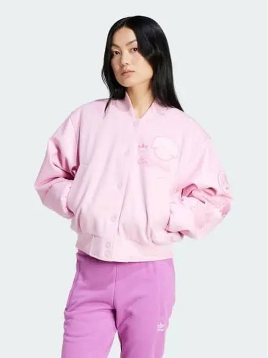 Oversized College Eight Jacket Women s Original True Pink IX6967 560750 - ADIDAS - BALAAN 1