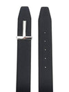 Sliver Soft Grain Leather T Icon Belt Dark Navy Black - TOM FORD - BALAAN 3