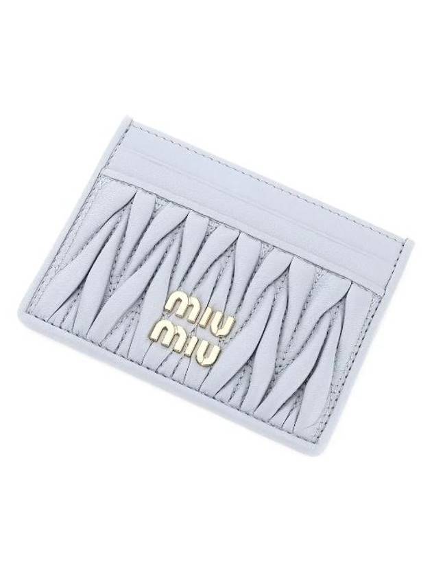 Matelasse Nappa Leather Card Wallet Grey - MIU MIU - BALAAN 7