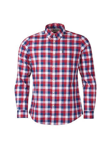 Men's Gingham 25 Long Sleeve Shirt Red - BARBOUR - BALAAN 1