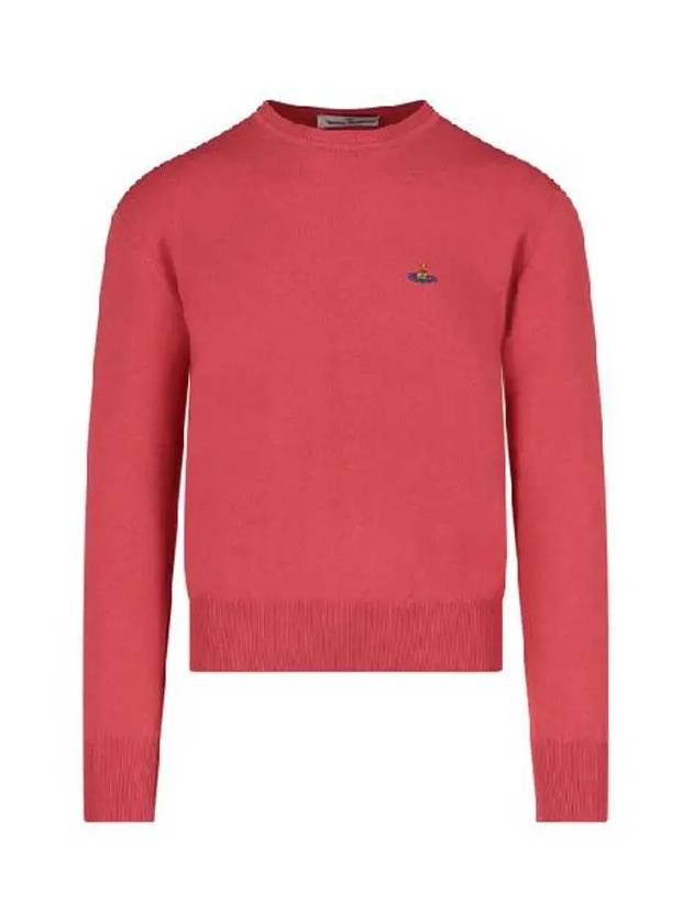 ORB Logo Cashmere Cotton Knit Top Coral Red - VIVIENNE WESTWOOD - BALAAN 3