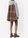 Check Panel Cotton Oversized Hoodie Melange Grey - BURBERRY - BALAAN 5