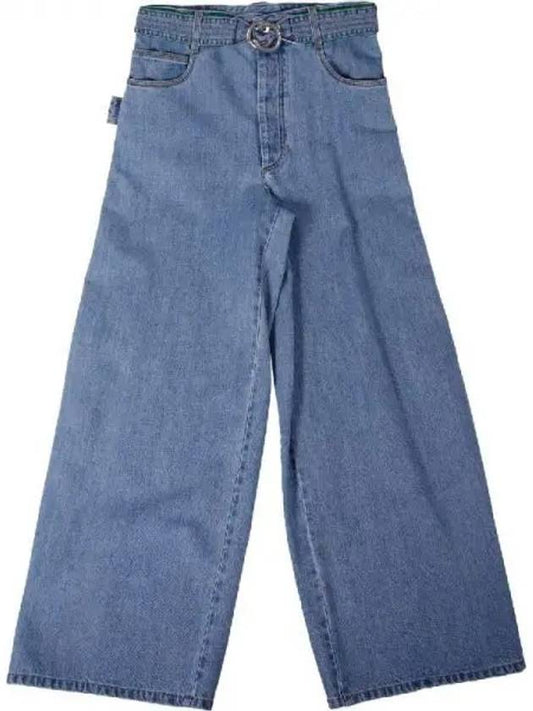 Bleached Denim Wide Jeans - BOTTEGA VENETA - BALAAN 2