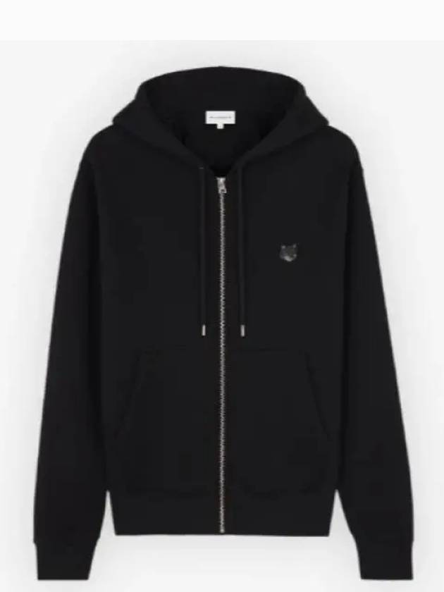 Bold Fox Head Patch Cotton Zip-Up Hoodie Black - MAISON KITSUNE - BALAAN 2