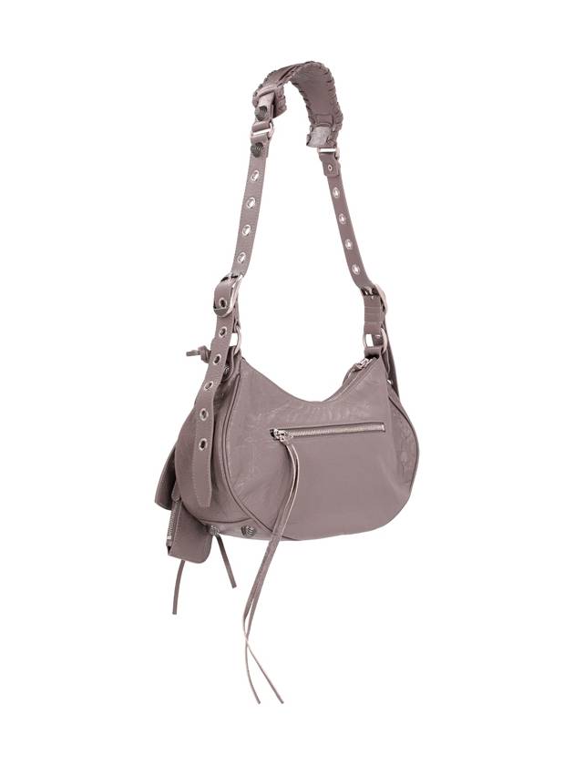 Le Cagole Small Leather Shoulder Bag Grey - BALENCIAGA - BALAAN 3