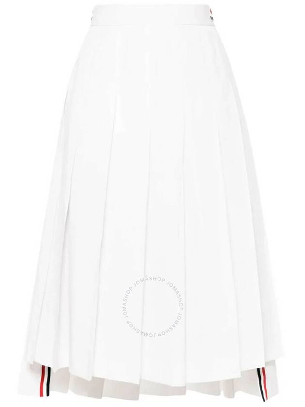 Cotton Pleated Skirt White - THOM BROWNE - BALAAN 2