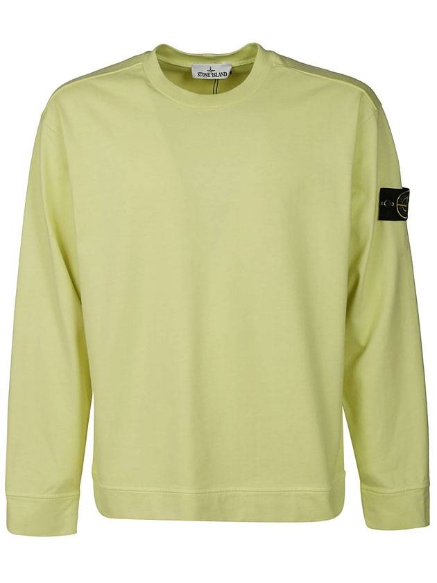 Men's Wappen Patch Crew Neck Sweatshirt Lemon - STONE ISLAND - BALAAN 1