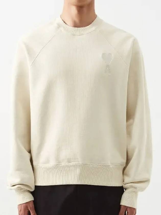 De Coeur Big Heart Logo Cotton Sweatshirt Sweatshirt Cream - AMI - BALAAN 1