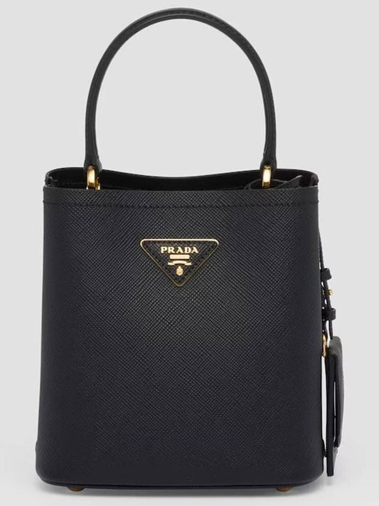 Pannier Saffiano Leather Medium Tote Bag Black - PRADA - BALAAN 2