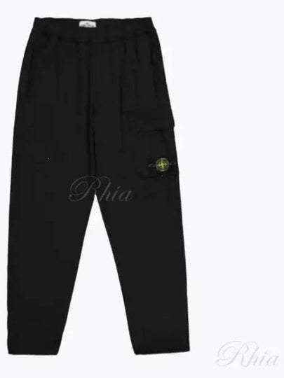 Logo Patch Cargo Track Pants Black - STONE ISLAND - BALAAN 2