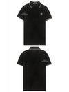Two-Line Wappen Patch Polo Shirt Black - STONE ISLAND - BALAAN 6