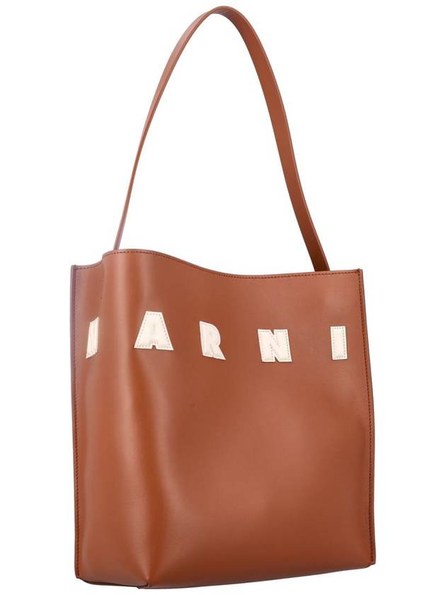 Museo Logo Patch Small Tote Bag Brown - MARNI - BALAAN 3