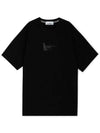 Logo Print Short Sleeve T-Shirt Black - STONE ISLAND - BALAAN 4