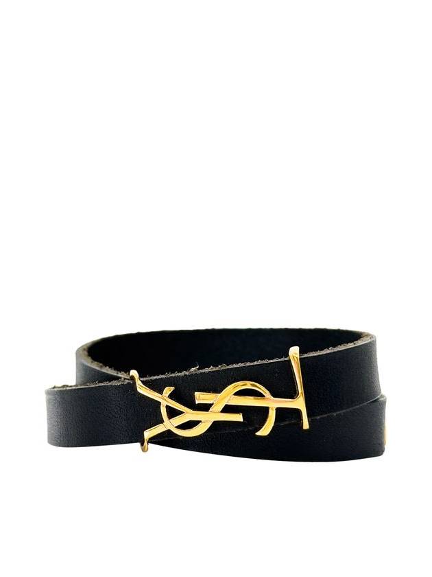 M Men s Opium Double Wrap Gold Leather Bracelet - SAINT LAURENT - BALAAN 1