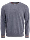 Men's Icon Striped Wool Long Sleeve T-Shirt Grey - BURBERRY - BALAAN 1