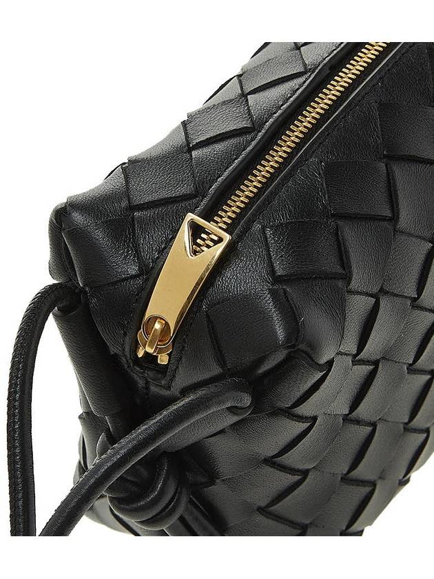 Intrecciato Loop Small Leather Cross Bag Black - BOTTEGA VENETA - BALAAN 10