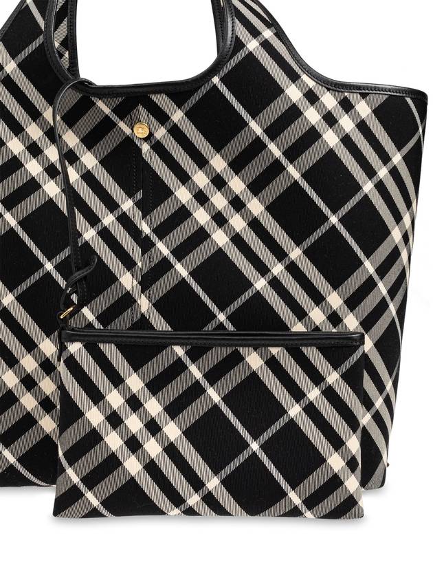 Check Medium Tote Bag Black - BURBERRY - BALAAN 7