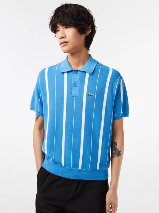 Men's Organic Cotton Polo Shirt Blue - LACOSTE - BALAAN 2