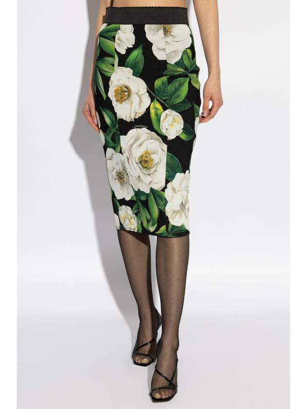 Dolce & Gabbana Skirt With Floral Motif, Women's, Multicolour - DOLCE&GABBANA - BALAAN 3