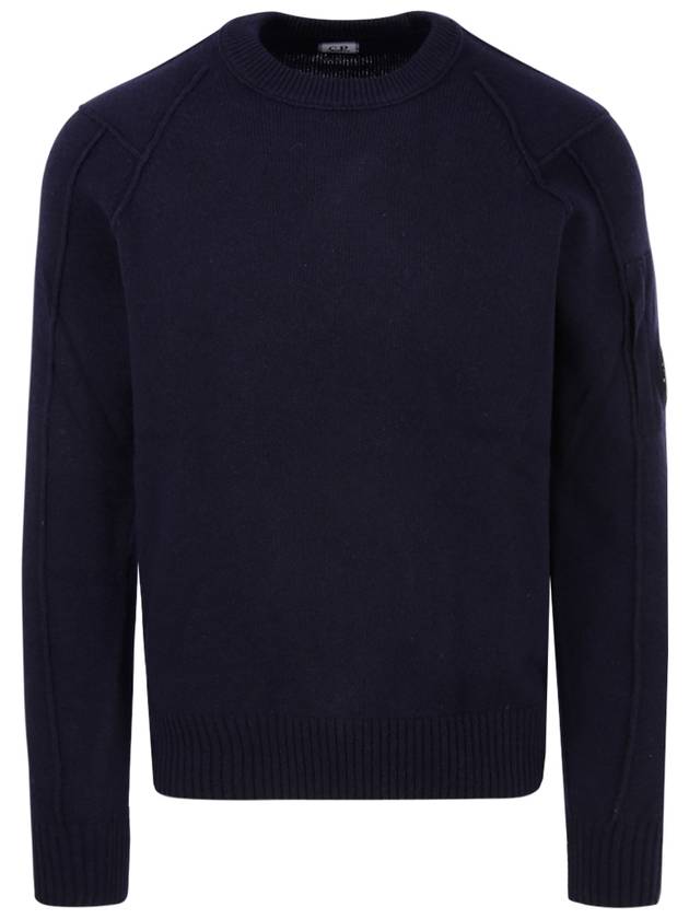 Lens Wappen Wool Blend Knit Top Navy - CP COMPANY - BALAAN 2