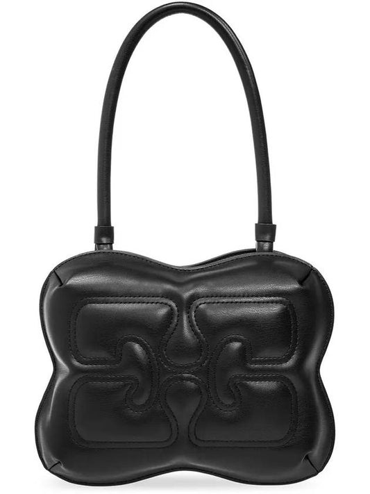 Butterfly Leather Shoulder Bag Black - GANNI - BALAAN 2