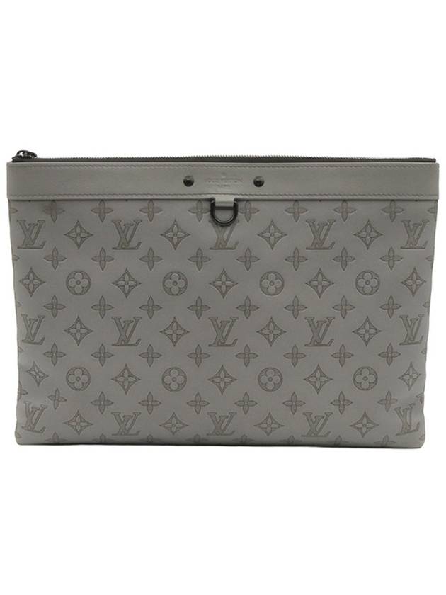 Antrasheet Gray Monogram Shadow Calfskin Pochette Discovery Clutch - LOUIS VUITTON - BALAAN 1