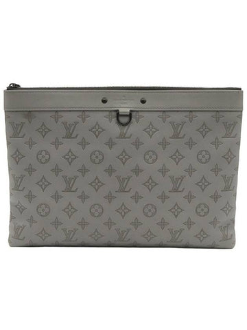 Antrasheet Gray Monogram Shadow Calfskin Pochette Discovery Clutch - LOUIS VUITTON - BALAAN 1