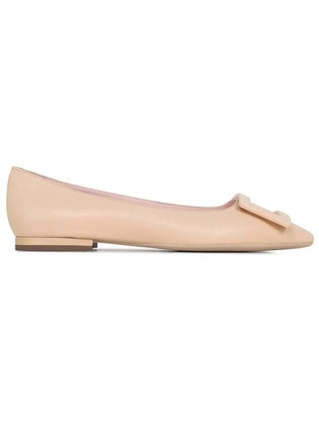 Gommettine Lacquered Buckle Soft Leather Ballerinas Nude Pink - ROGER VIVIER - BALAAN 1