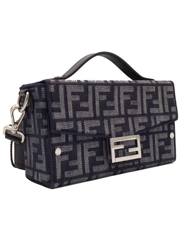 Dark Blue FF Jacquard Soft Trunk Baguette Cross Bag 7VA565 - FENDI - BALAAN 5