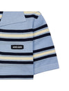 Striped Knit Silk Cotton Polo Shirt Blue - MIU MIU - BALAAN 8